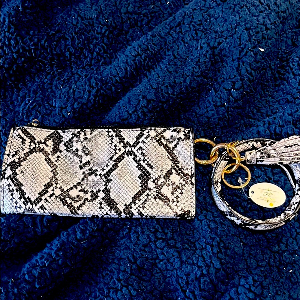 Snakeskin Pattern Wristlet Clutch